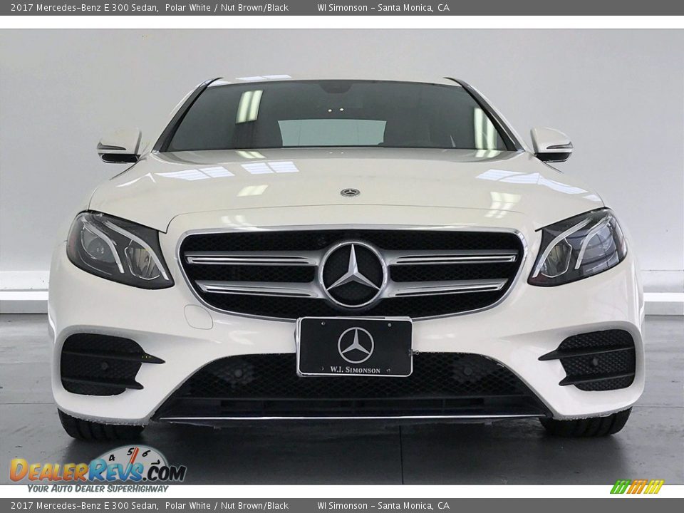 2017 Mercedes-Benz E 300 Sedan Polar White / Nut Brown/Black Photo #2