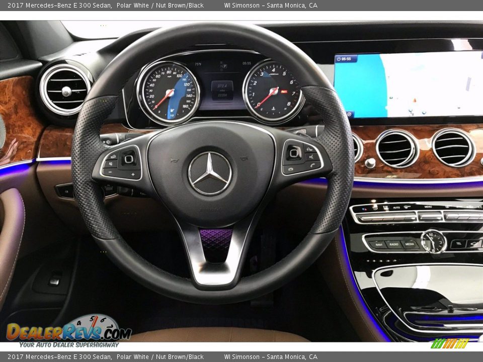 2017 Mercedes-Benz E 300 Sedan Polar White / Nut Brown/Black Photo #4