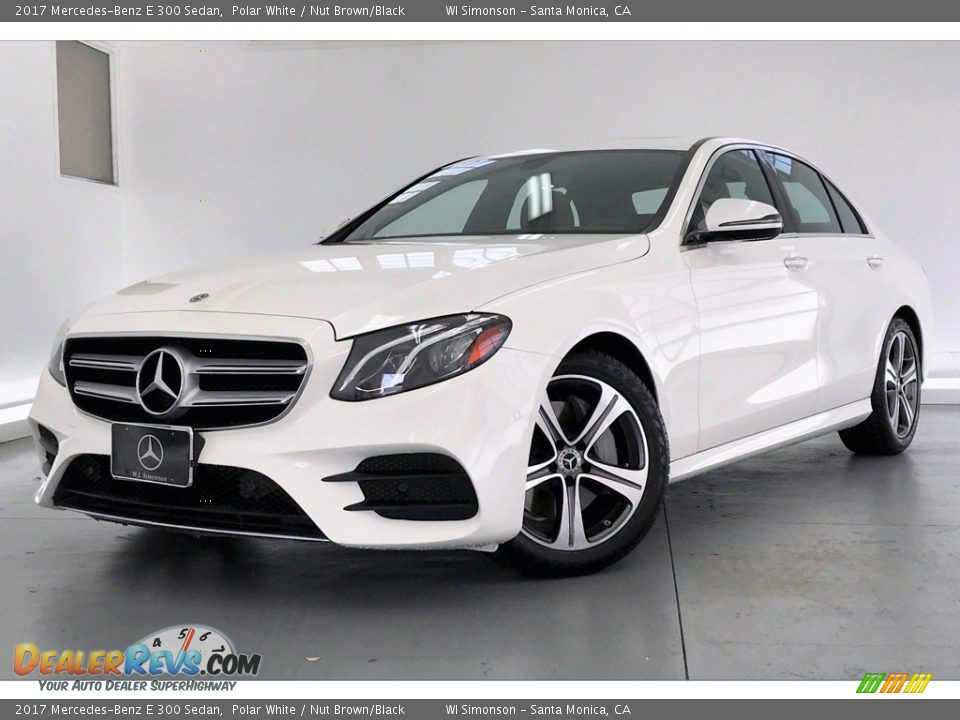 2017 Mercedes-Benz E 300 Sedan Polar White / Nut Brown/Black Photo #12