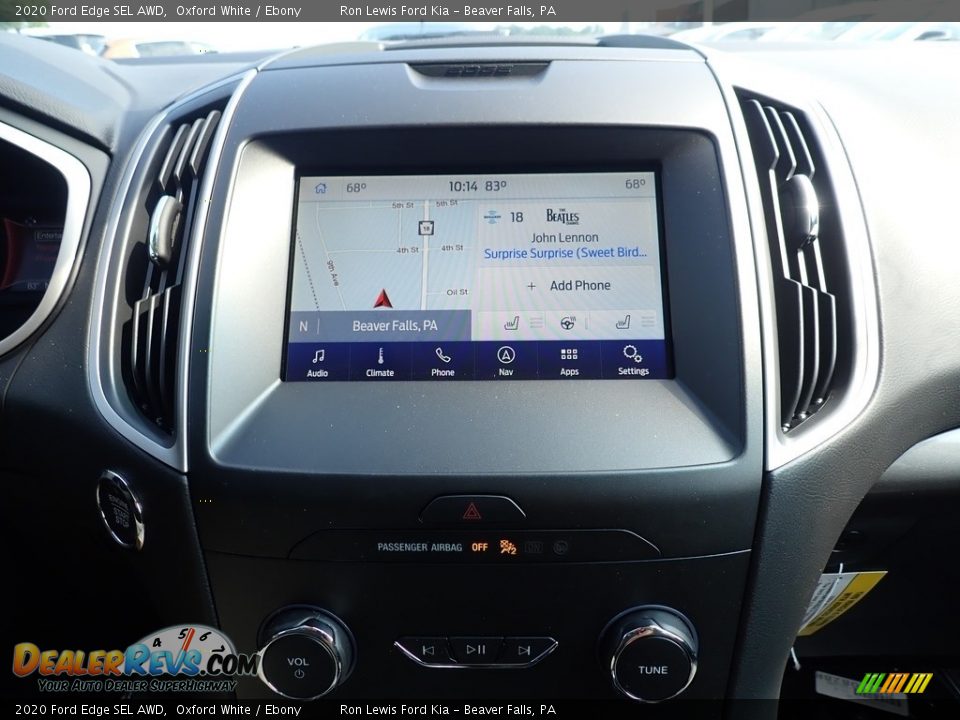 2020 Ford Edge SEL AWD Oxford White / Ebony Photo #14