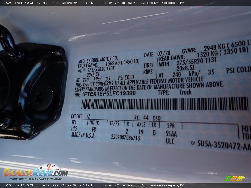 2020 Ford F150 XLT SuperCab 4x4 Oxford White / Black Photo #10