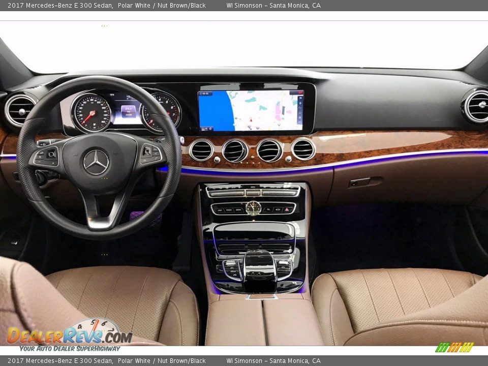 2017 Mercedes-Benz E 300 Sedan Polar White / Nut Brown/Black Photo #17