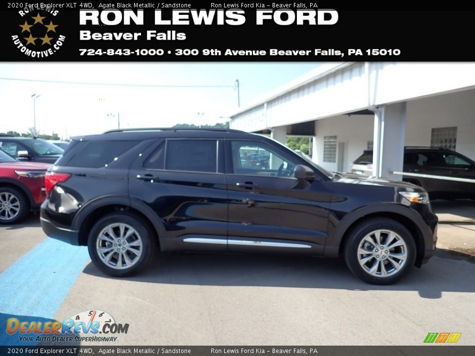 2020 Ford Explorer XLT 4WD Agate Black Metallic / Sandstone Photo #1