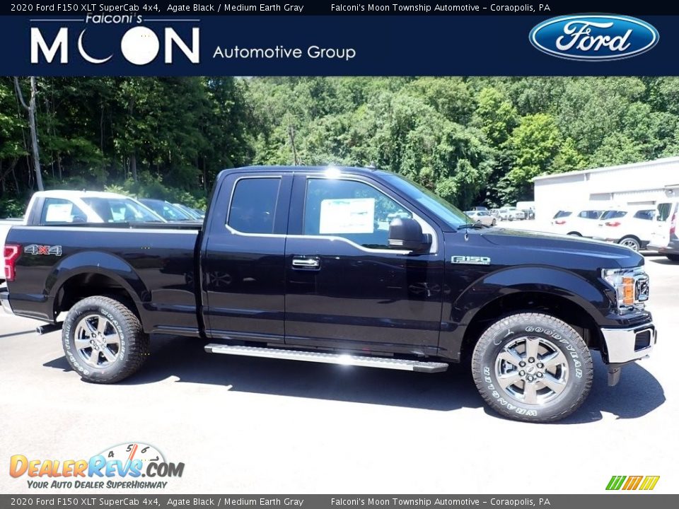 2020 Ford F150 XLT SuperCab 4x4 Agate Black / Medium Earth Gray Photo #1