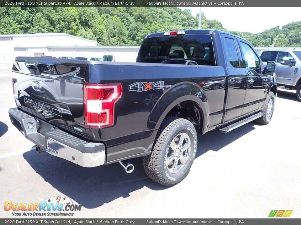 2020 Ford F150 XLT SuperCab 4x4 Agate Black / Medium Earth Gray Photo #2