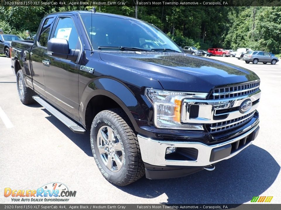 2020 Ford F150 XLT SuperCab 4x4 Agate Black / Medium Earth Gray Photo #3