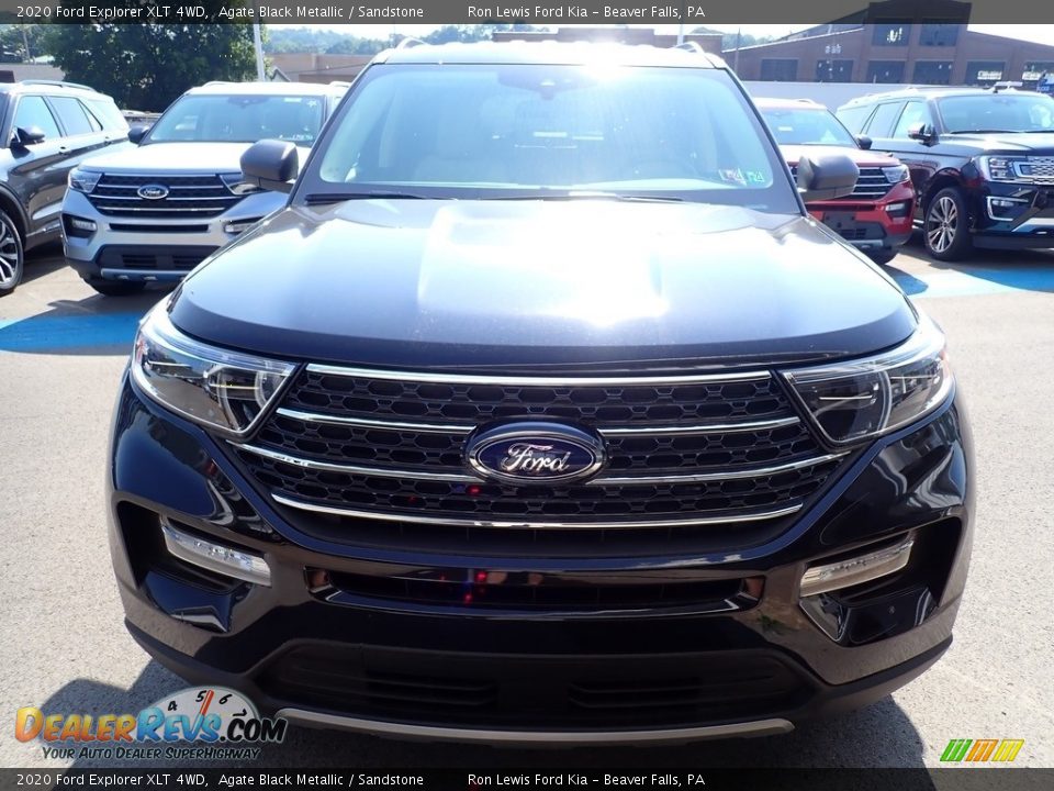 2020 Ford Explorer XLT 4WD Agate Black Metallic / Sandstone Photo #4