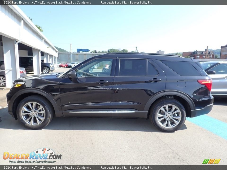 2020 Ford Explorer XLT 4WD Agate Black Metallic / Sandstone Photo #6
