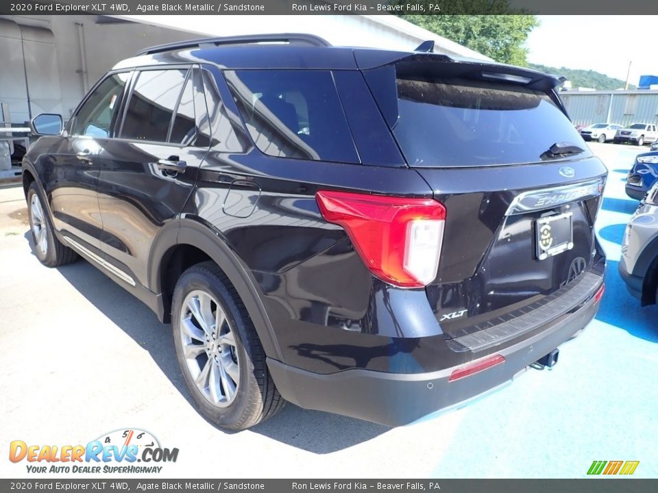 2020 Ford Explorer XLT 4WD Agate Black Metallic / Sandstone Photo #7