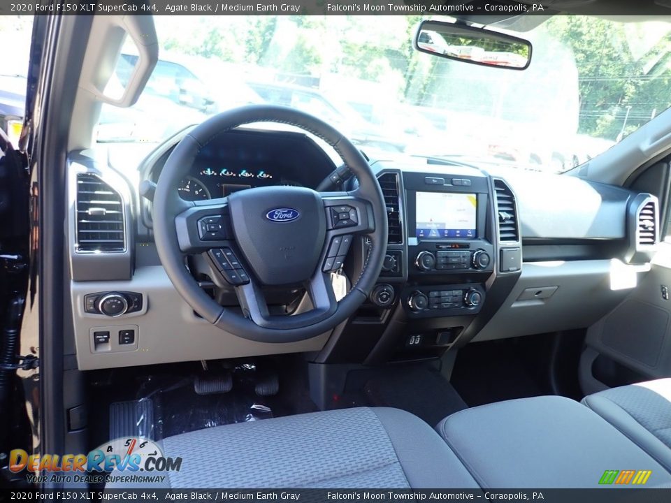 2020 Ford F150 XLT SuperCab 4x4 Agate Black / Medium Earth Gray Photo #8