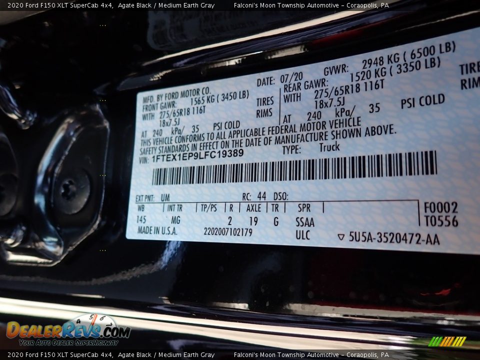 2020 Ford F150 XLT SuperCab 4x4 Agate Black / Medium Earth Gray Photo #10