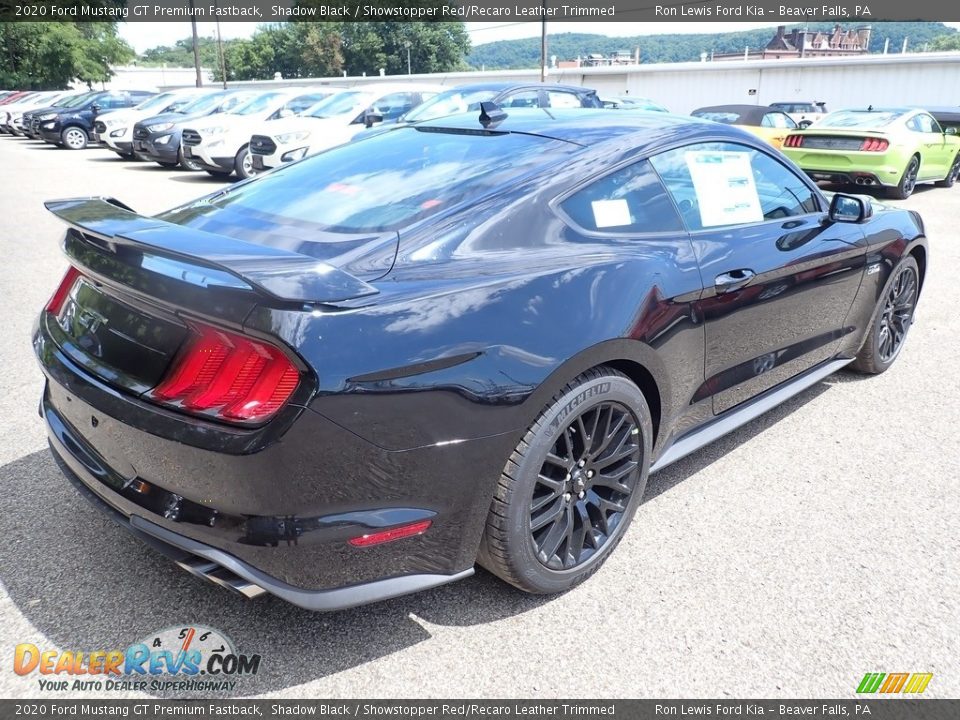 2020 Ford Mustang GT Premium Fastback Shadow Black / Showstopper Red/Recaro Leather Trimmed Photo #2