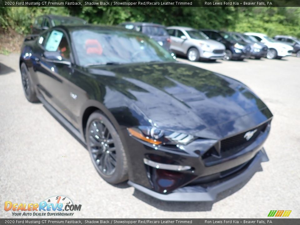 2020 Ford Mustang GT Premium Fastback Shadow Black / Showstopper Red/Recaro Leather Trimmed Photo #3