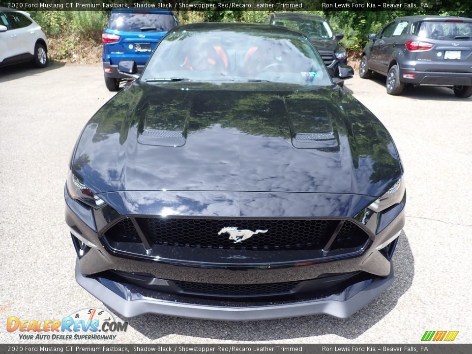 2020 Ford Mustang GT Premium Fastback Shadow Black / Showstopper Red/Recaro Leather Trimmed Photo #4