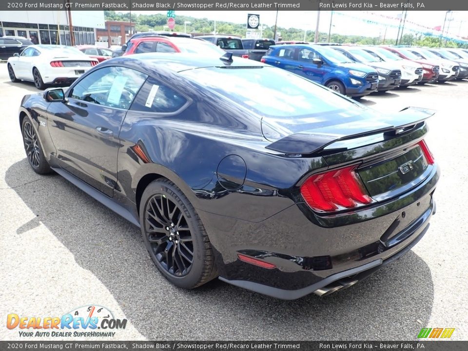 2020 Ford Mustang GT Premium Fastback Shadow Black / Showstopper Red/Recaro Leather Trimmed Photo #7