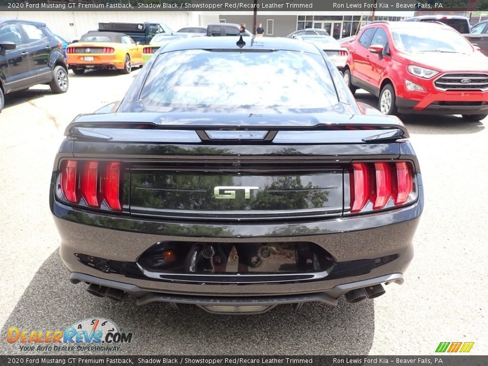 2020 Ford Mustang GT Premium Fastback Shadow Black / Showstopper Red/Recaro Leather Trimmed Photo #8