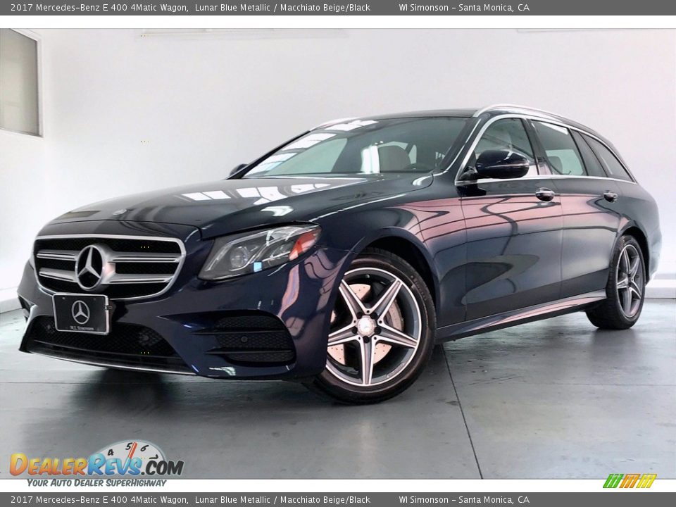 2017 Mercedes-Benz E 400 4Matic Wagon Lunar Blue Metallic / Macchiato Beige/Black Photo #12