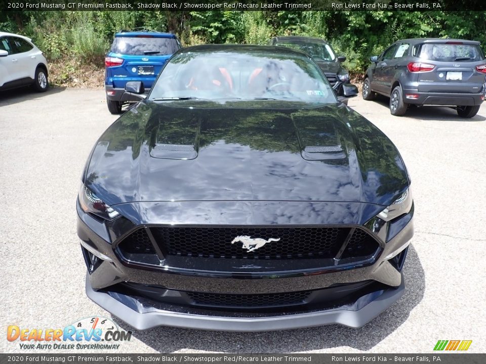 2020 Ford Mustang GT Premium Fastback Shadow Black / Showstopper Red/Recaro Leather Trimmed Photo #12
