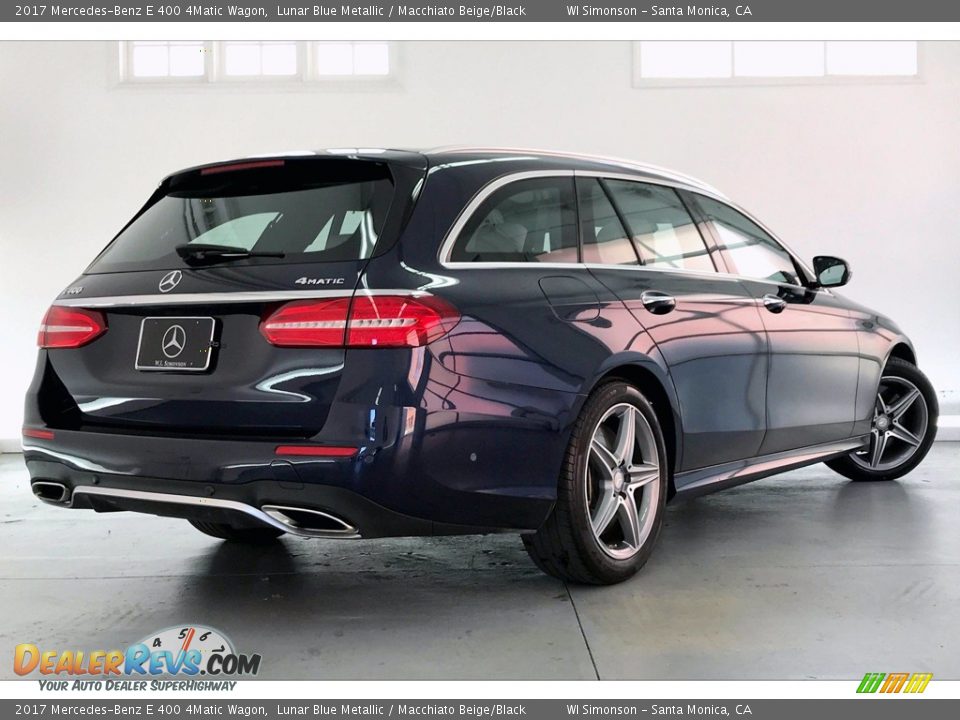 2017 Mercedes-Benz E 400 4Matic Wagon Lunar Blue Metallic / Macchiato Beige/Black Photo #16