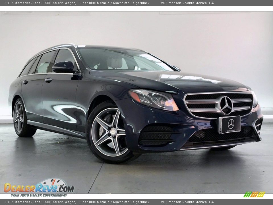 2017 Mercedes-Benz E 400 4Matic Wagon Lunar Blue Metallic / Macchiato Beige/Black Photo #34