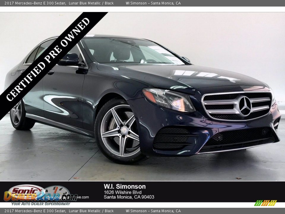 2017 Mercedes-Benz E 300 Sedan Lunar Blue Metallic / Black Photo #1