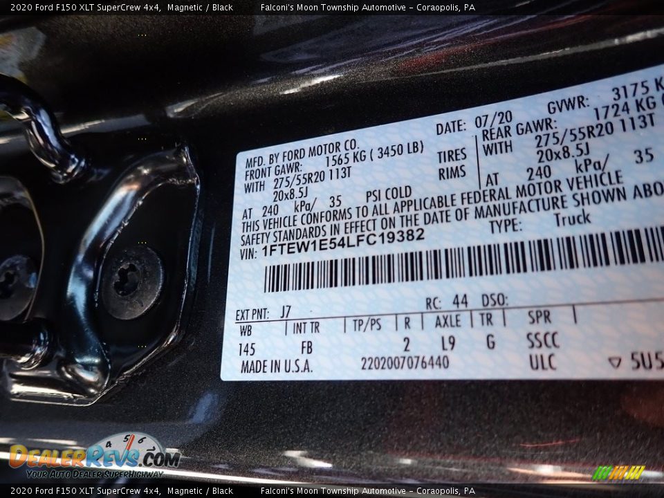 2020 Ford F150 XLT SuperCrew 4x4 Magnetic / Black Photo #12