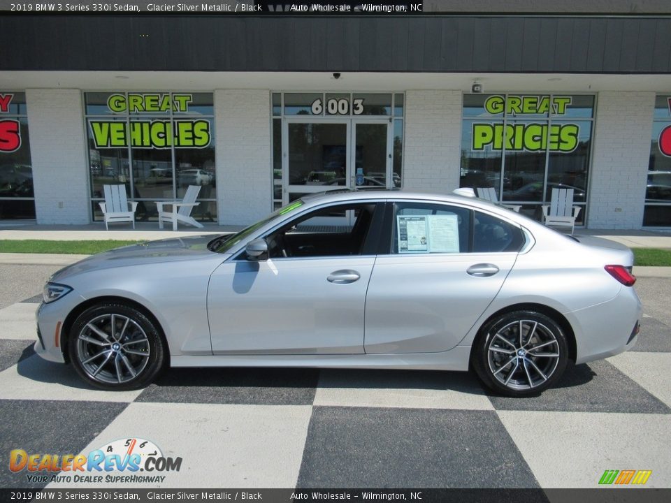 2019 BMW 3 Series 330i Sedan Glacier Silver Metallic / Black Photo #1