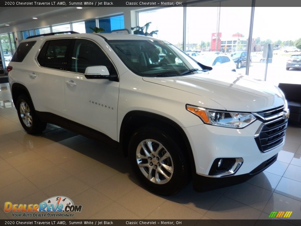 2020 Chevrolet Traverse LT AWD Summit White / Jet Black Photo #3