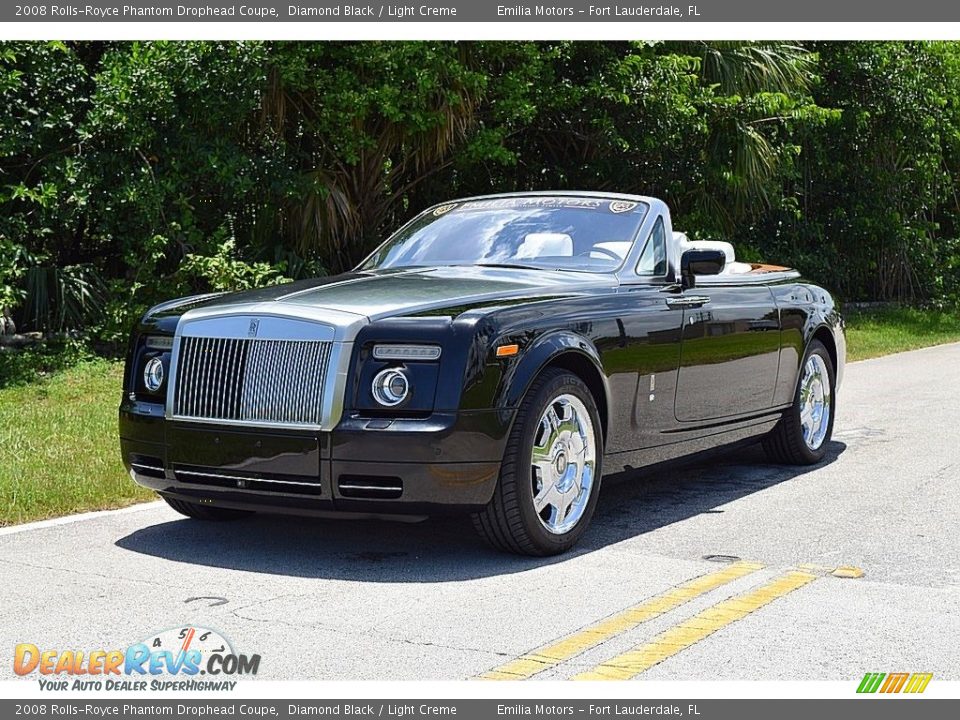 2008 Rolls-Royce Phantom Drophead Coupe Diamond Black / Light Creme Photo #3
