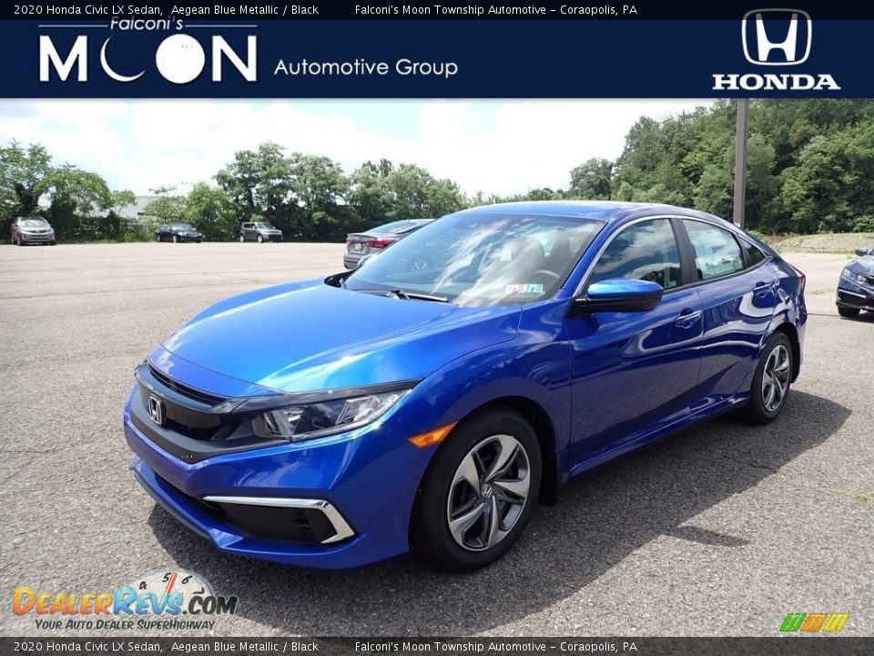 2020 Honda Civic LX Sedan Aegean Blue Metallic / Black Photo #1