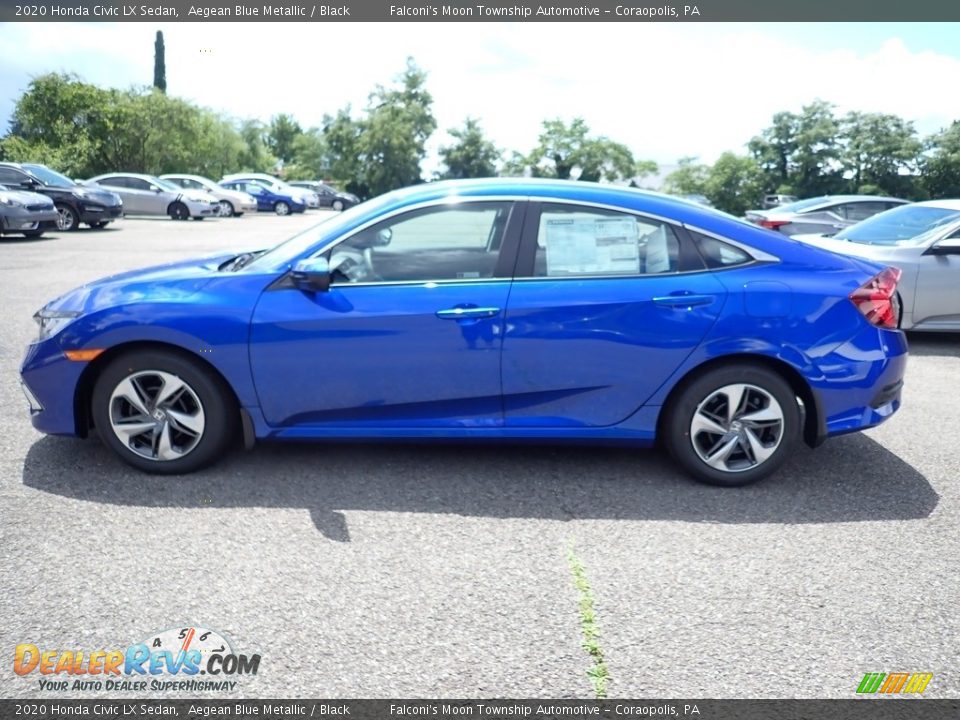 2020 Honda Civic LX Sedan Aegean Blue Metallic / Black Photo #3