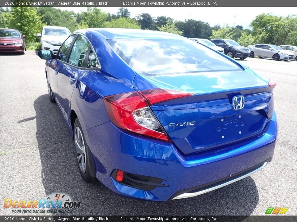 2020 Honda Civic LX Sedan Aegean Blue Metallic / Black Photo #4