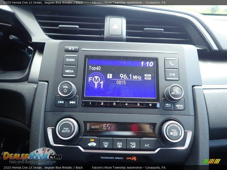 2020 Honda Civic LX Sedan Aegean Blue Metallic / Black Photo #14