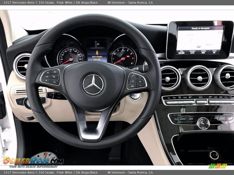 2017 Mercedes-Benz C 300 Sedan Polar White / Silk Beige/Black Photo #4