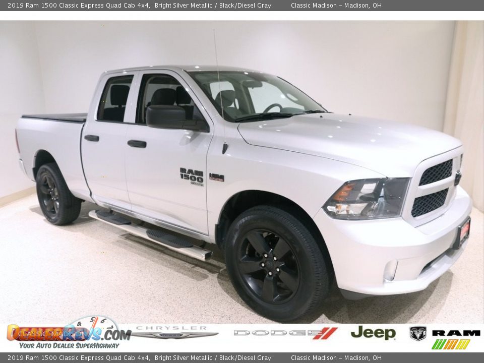 2019 Ram 1500 Classic Express Quad Cab 4x4 Bright Silver Metallic / Black/Diesel Gray Photo #1