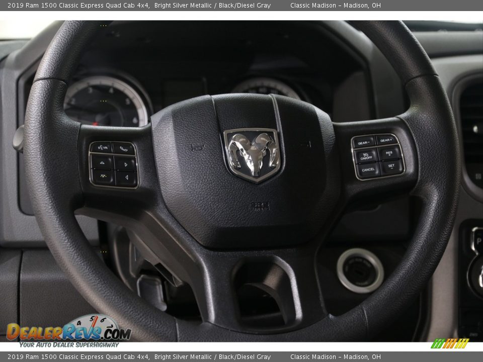 2019 Ram 1500 Classic Express Quad Cab 4x4 Bright Silver Metallic / Black/Diesel Gray Photo #7