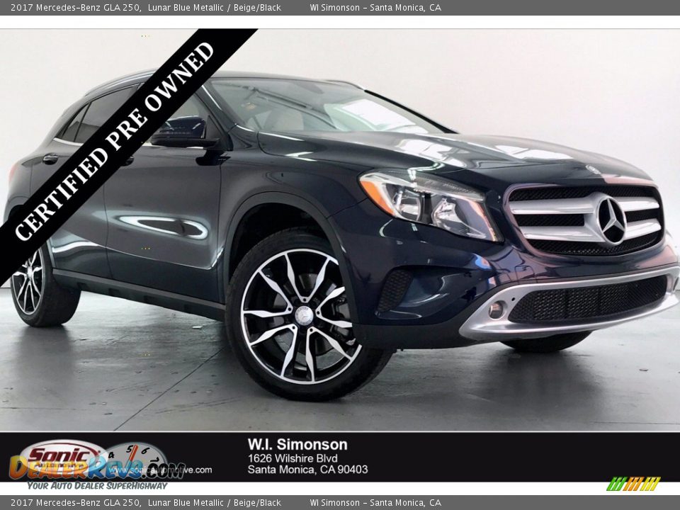 2017 Mercedes-Benz GLA 250 Lunar Blue Metallic / Beige/Black Photo #1