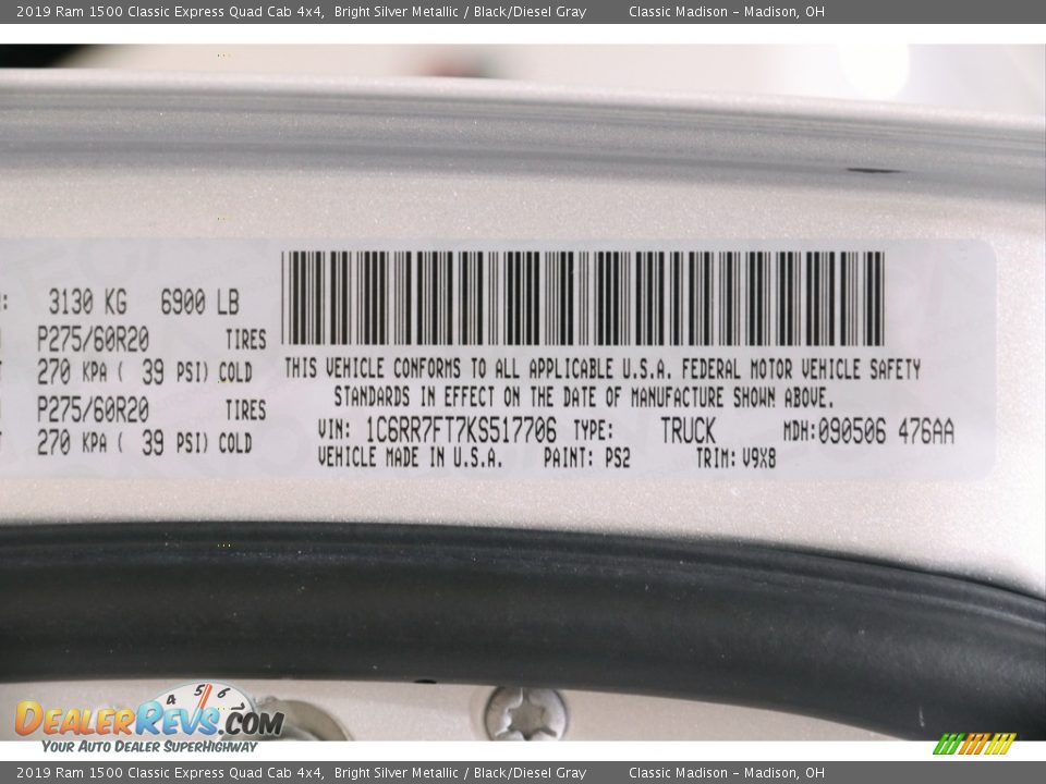 2019 Ram 1500 Classic Express Quad Cab 4x4 Bright Silver Metallic / Black/Diesel Gray Photo #21