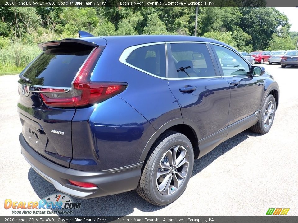 2020 Honda CR-V EX AWD Obsidian Blue Pearl / Gray Photo #5