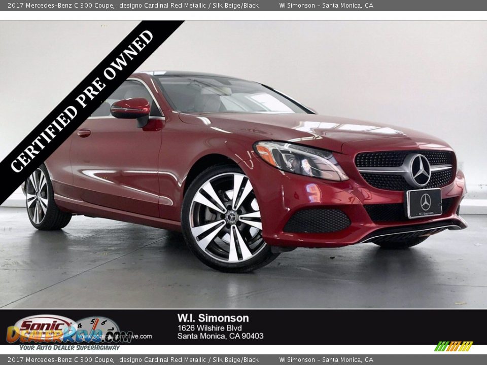 2017 Mercedes-Benz C 300 Coupe designo Cardinal Red Metallic / Silk Beige/Black Photo #1