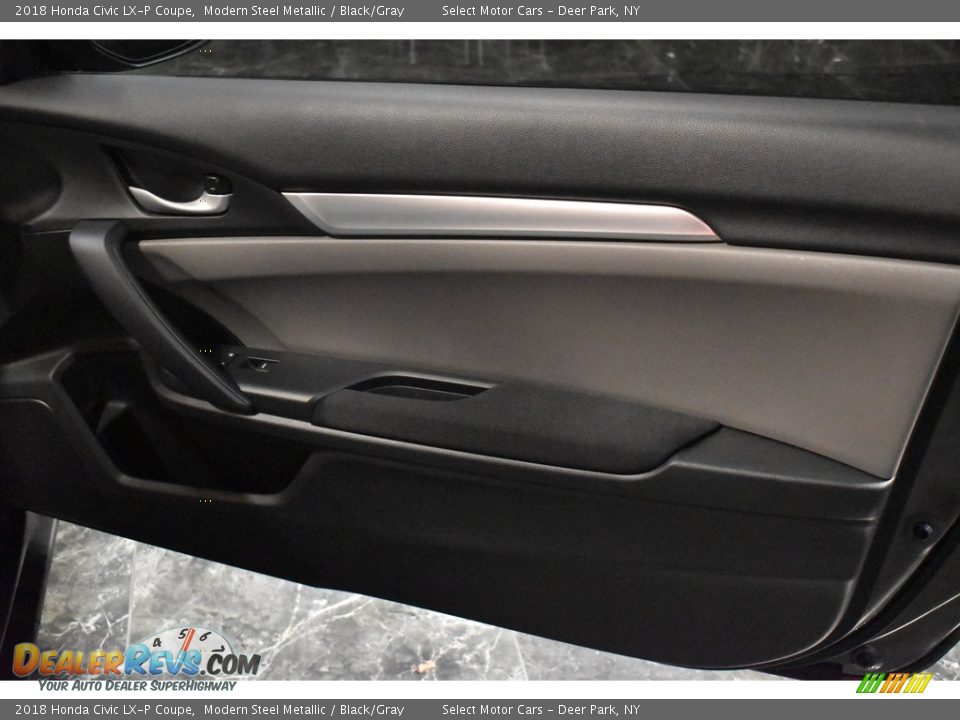 2018 Honda Civic LX-P Coupe Modern Steel Metallic / Black/Gray Photo #24