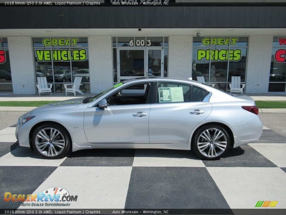 2018 Infiniti Q50 3.0t AWD Liquid Platinum / Graphite Photo #1