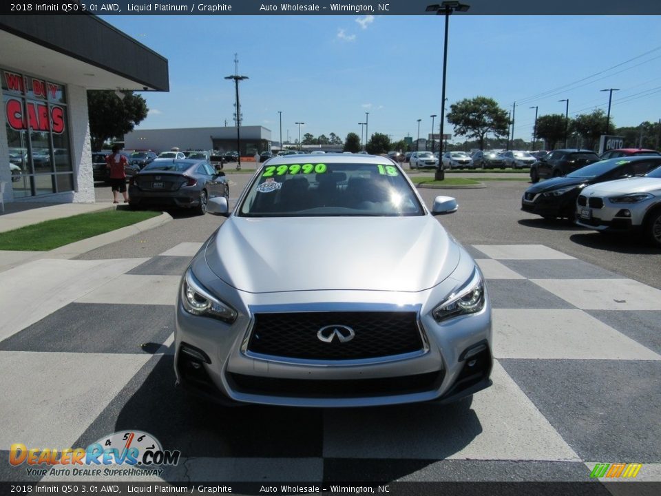 2018 Infiniti Q50 3.0t AWD Liquid Platinum / Graphite Photo #2