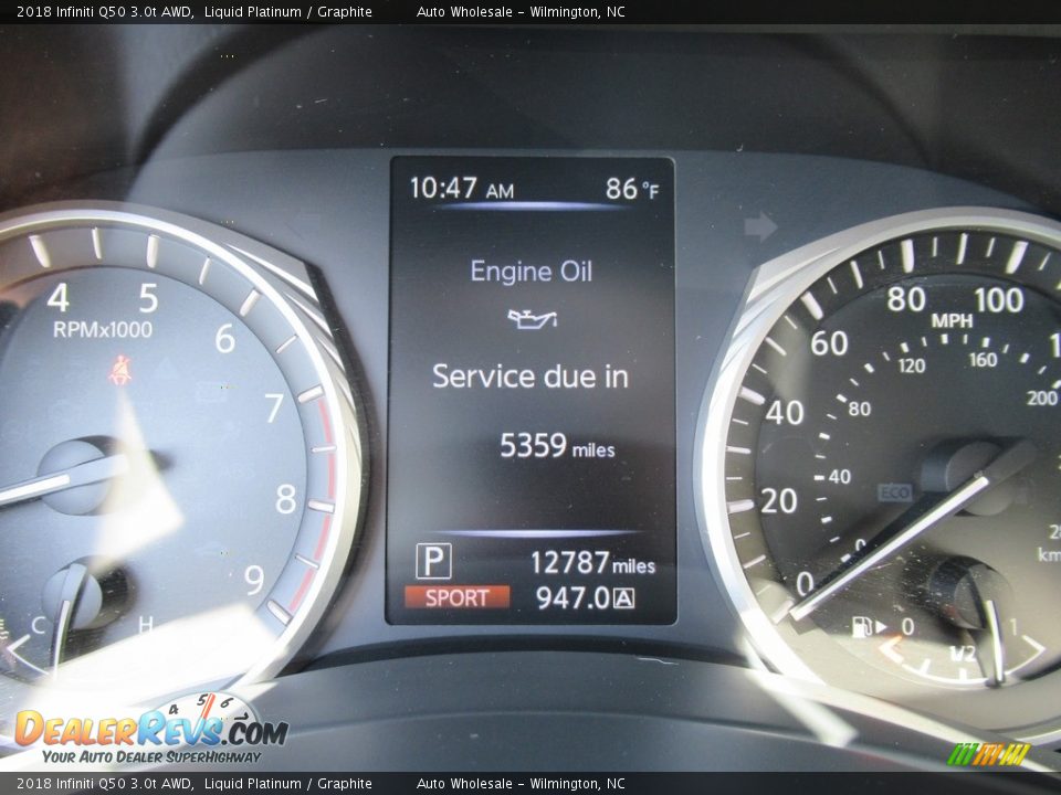 2018 Infiniti Q50 3.0t AWD Liquid Platinum / Graphite Photo #16