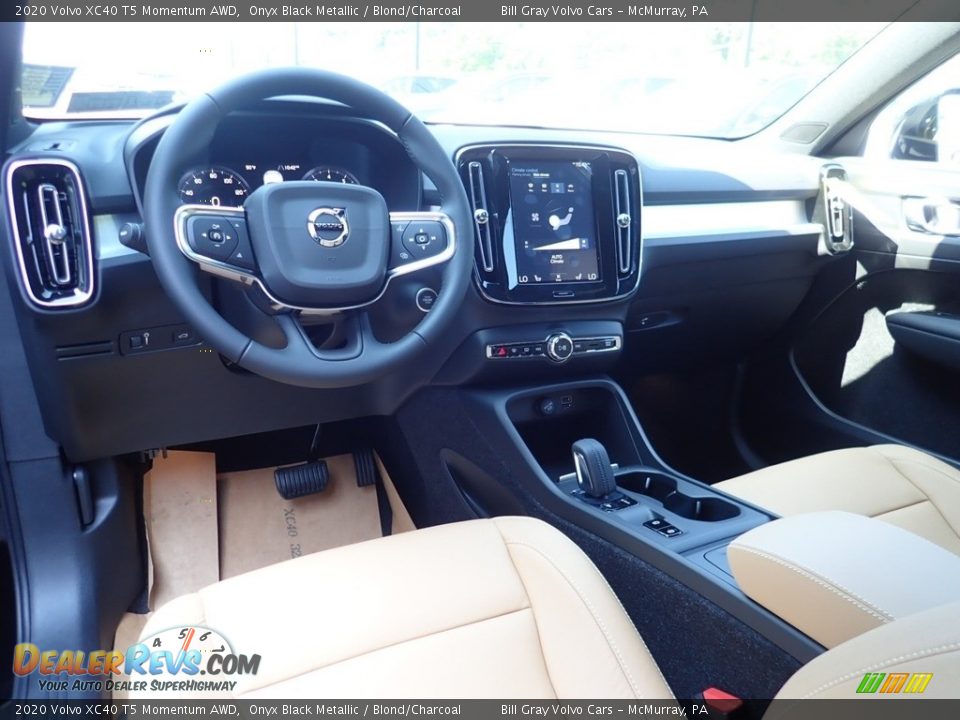 2020 Volvo XC40 T5 Momentum AWD Onyx Black Metallic / Blond/Charcoal Photo #9