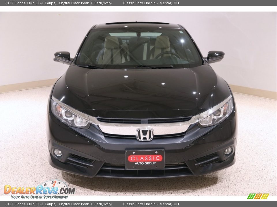 2017 Honda Civic EX-L Coupe Crystal Black Pearl / Black/Ivory Photo #2