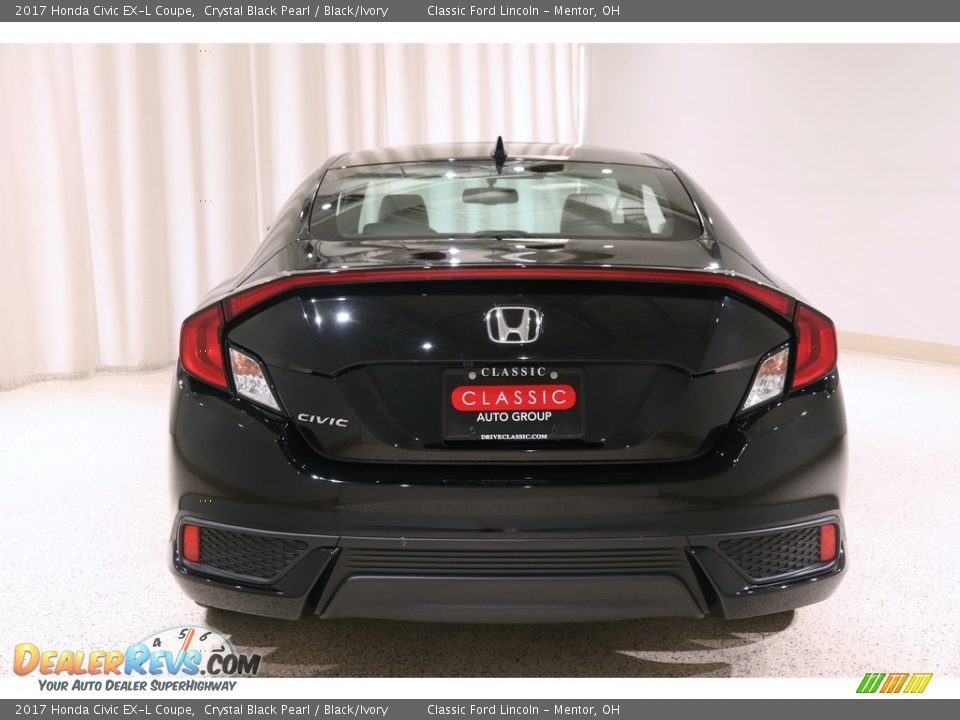 2017 Honda Civic EX-L Coupe Crystal Black Pearl / Black/Ivory Photo #18