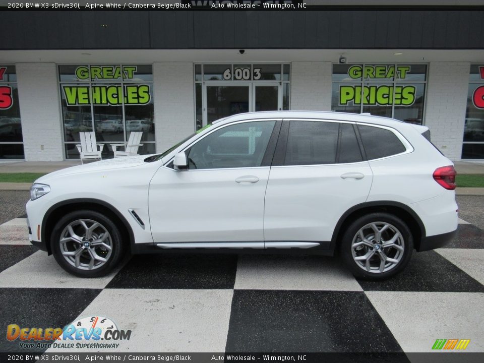 2020 BMW X3 sDrive30i Alpine White / Canberra Beige/Black Photo #1