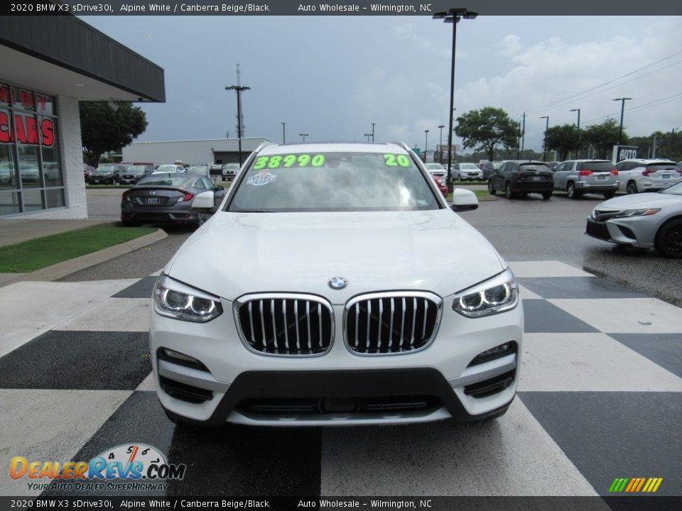 2020 BMW X3 sDrive30i Alpine White / Canberra Beige/Black Photo #2