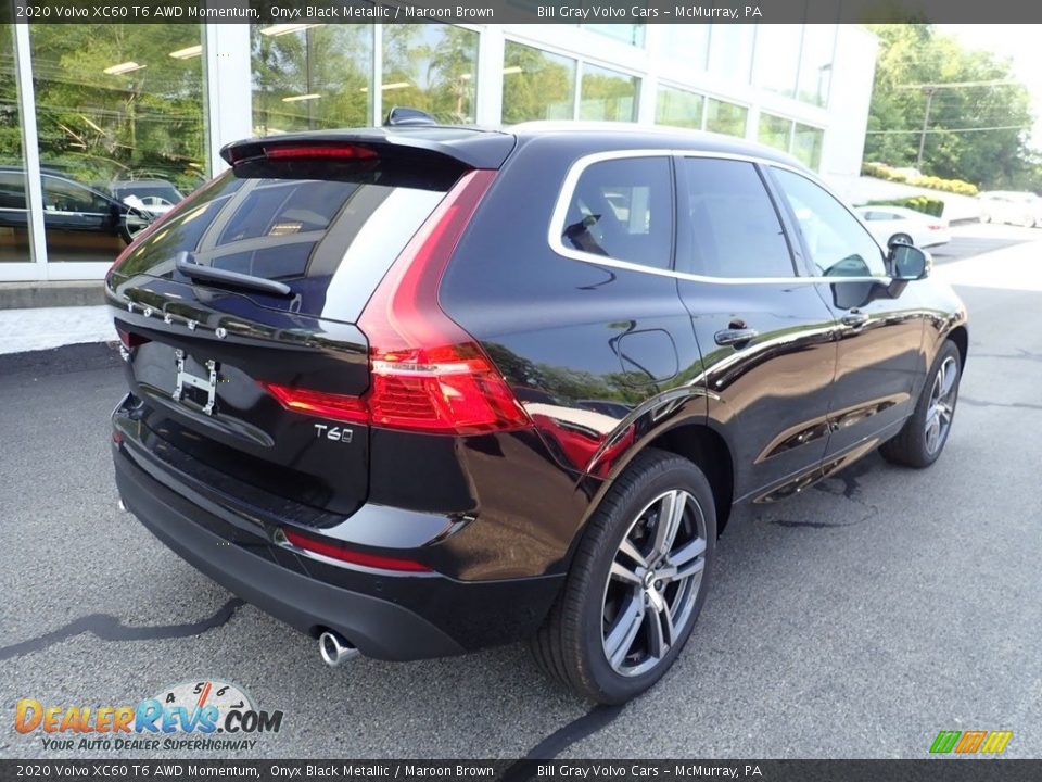 2020 Volvo XC60 T6 AWD Momentum Onyx Black Metallic / Maroon Brown Photo #2